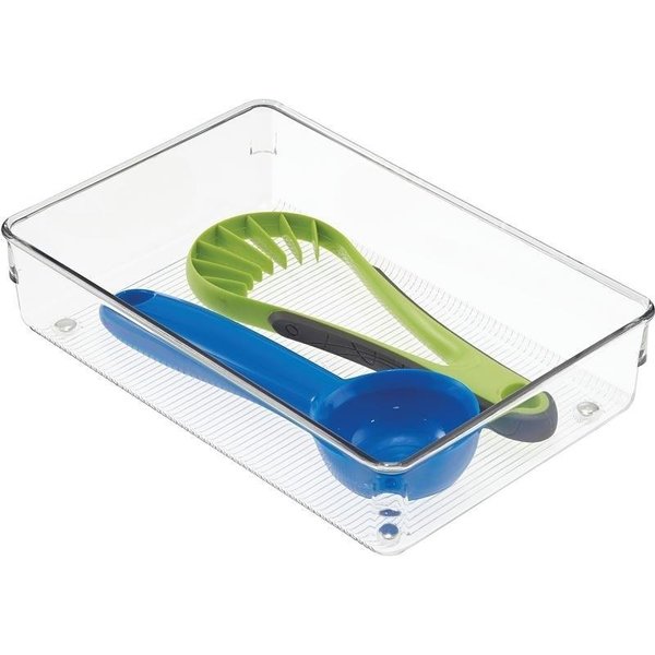 Idesign LINUS Drawer Organizer, Plastic, Clear, 9 in OAL, 2 in OAH, 6 in OAW 52640